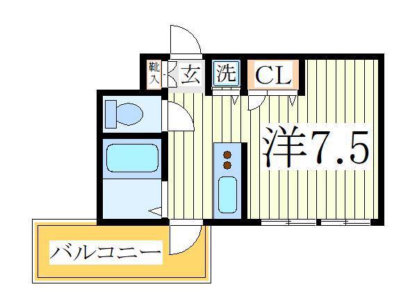 青春柏ビル(ワンルーム/5階)の間取り写真