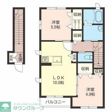 ワイズガーデンA(2LDK/2階)の間取り写真