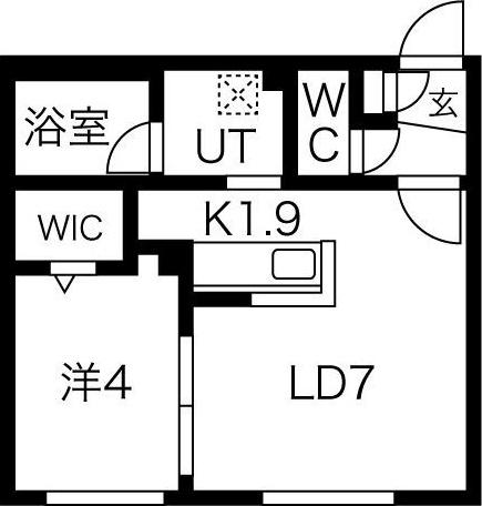 SDY月寒中央(1LDK/2階)の間取り写真