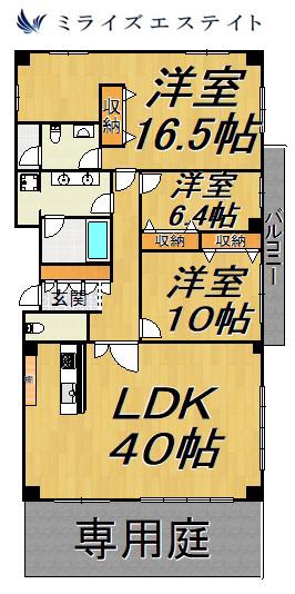 FOREST HILLS(3SLDK/1階)の間取り写真