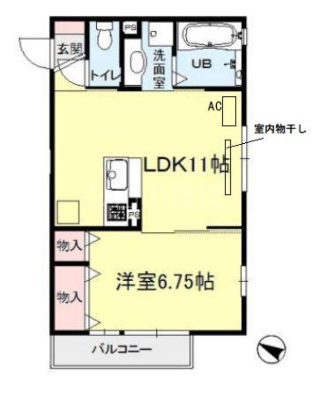 エトワール四谷(1LDK/2階)の間取り写真