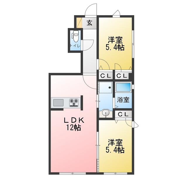 HOLLY(2LDK/1階)の間取り写真