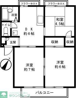 ジュネス十日市場A棟(3DK/1階)の間取り写真