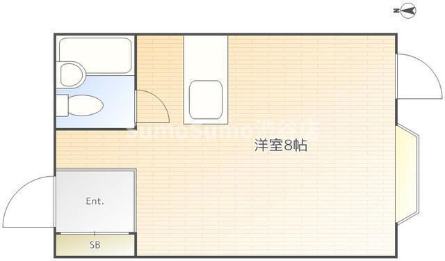リバティーヒル(ワンルーム/1階)の間取り写真