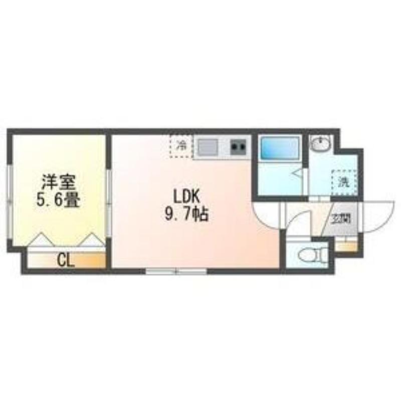 フォルツェ札幌(1LDK/2階)の間取り写真