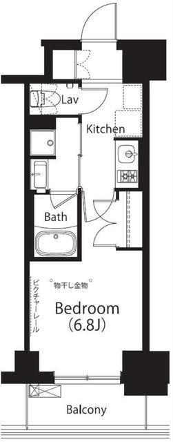 フレンシア文京関口(1K/5階)の間取り写真