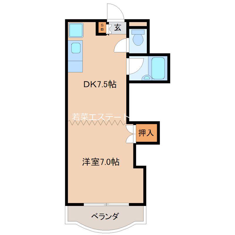 メゾンド梨花(1DK/3階)の間取り写真
