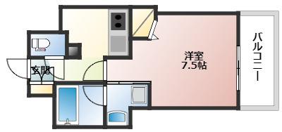 LUTELLA段原(1K/8階)の間取り写真