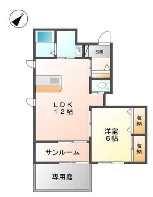 ラコルト(1LDK/1階)の間取り写真