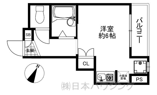 フタバビル(ワンルーム/2階)の間取り写真