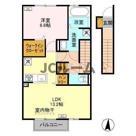 レガーロ潟町(1LDK/2階)の間取り写真