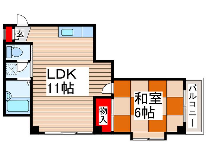 プレミア南流山(1LDK/4階)の間取り写真