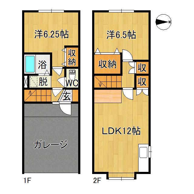 ザ・ガーデン佃A(2LDK/1階)の間取り写真