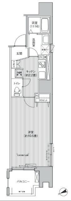アクシス池袋(1K/7階)の間取り写真