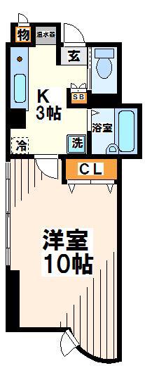 アネックスI 当社管理物件(1K/3階)の間取り写真