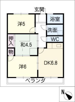オレンジハイツ(3DK/3階)の間取り写真
