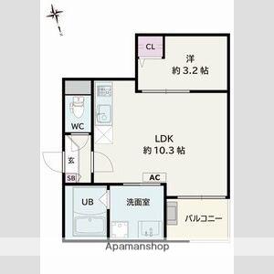 JACK URASATOIV(1LDK/2階)の間取り写真