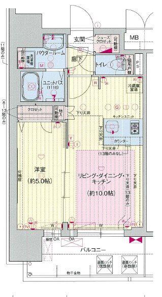 プレサンス栄フレイヤ(1LDK/6階)の間取り写真