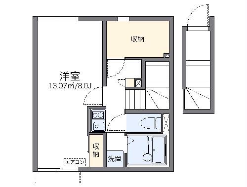 レオネクスト山崎 あずま橋(1K/2階)の間取り写真