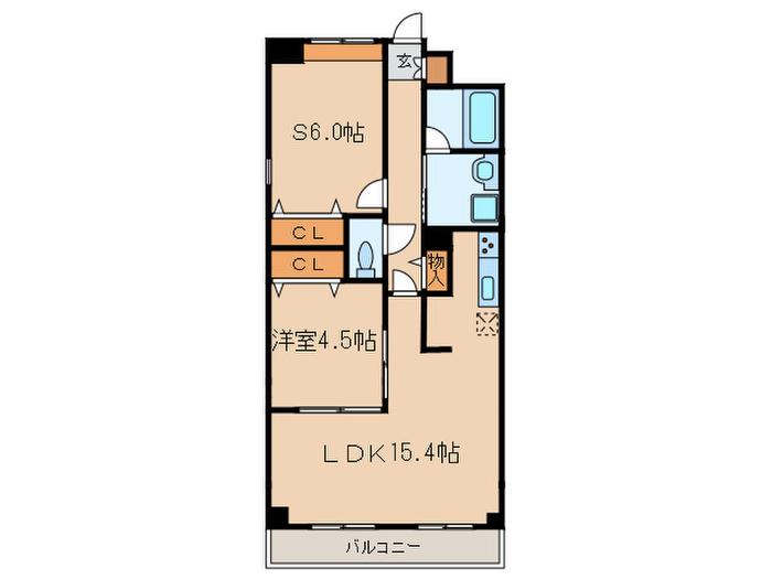 DEARCOURT庄内通(1SLDK/2階)の間取り写真