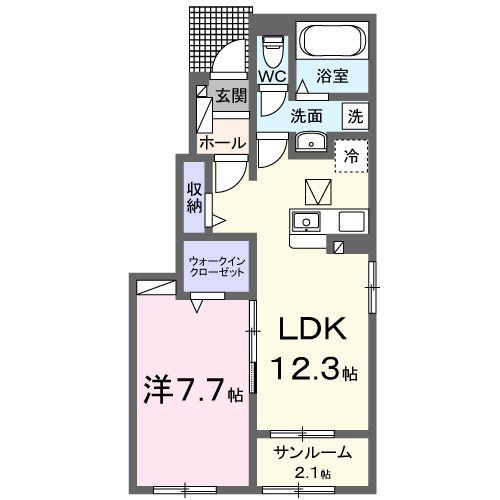 薬円台1丁目アパート(1LDK/1階)の間取り写真