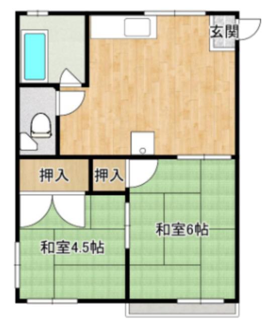 山手ハイツ(2K/2階)の間取り写真