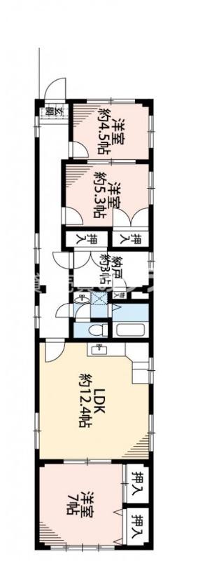 グリーンコート大正(3SLDK/1階)の間取り写真
