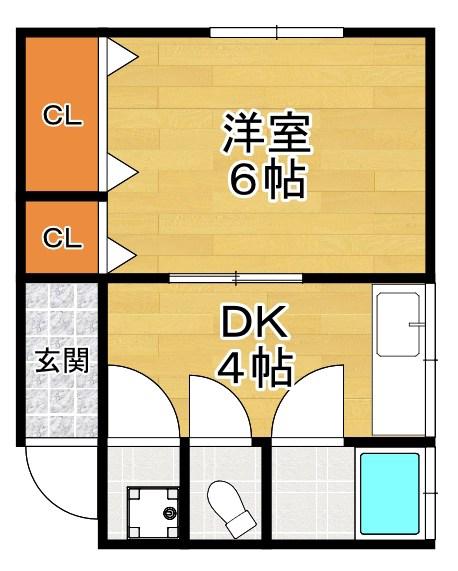 田代マンション(1K/4階)の間取り写真