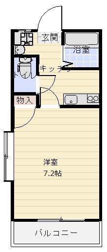 ベルシティ(1K/2階)の間取り写真