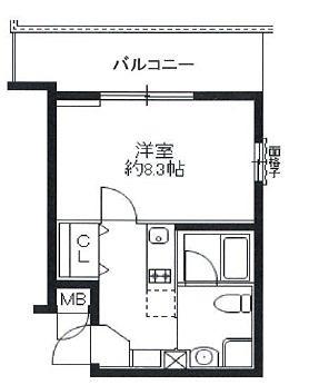 ジョイシティ駒沢大学(1K/4階)の間取り写真