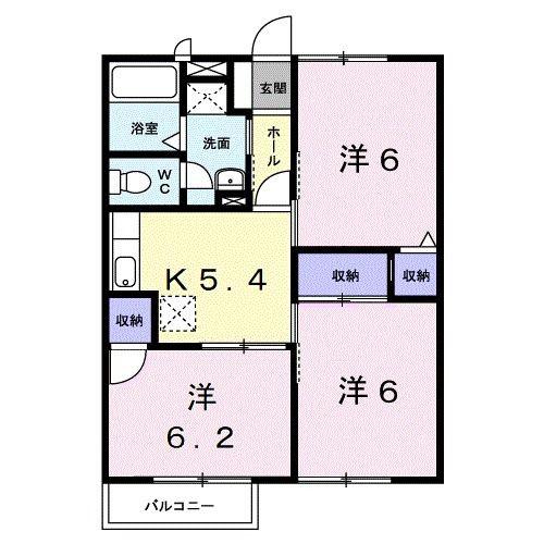 メゾンラフィネA(3K/2階)の間取り写真