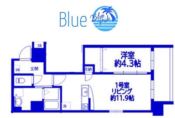 エフォートレス鶴見(1LDK/5階)の間取り写真