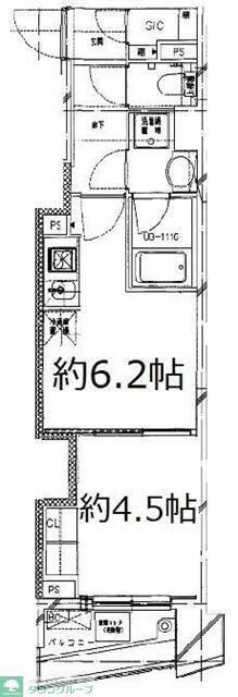 S-FORT中板橋(1DK/1階)の間取り写真