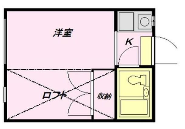 フェリス祖師谷(ワンルーム/1階)の間取り写真