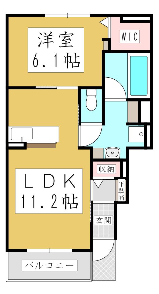 アメニティ A(1LDK/1階)の間取り写真