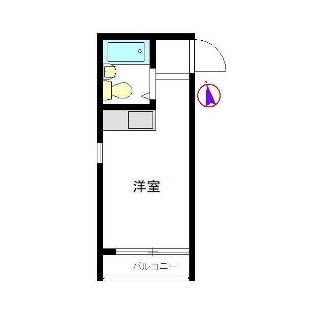 シャンブール自由ヶ丘(ワンルーム/2階)の間取り写真