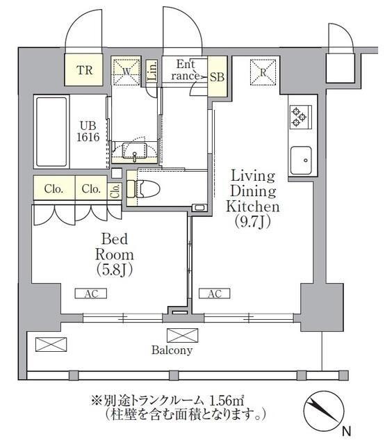ORSUS 三ノ輪(1LDK/8階)の間取り写真