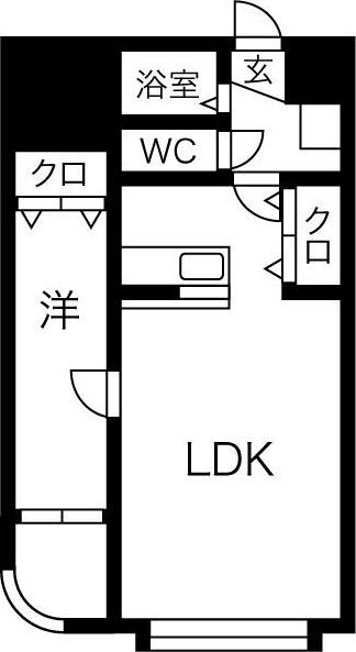フレスノパーク菊水(1LDK/1階)の間取り写真