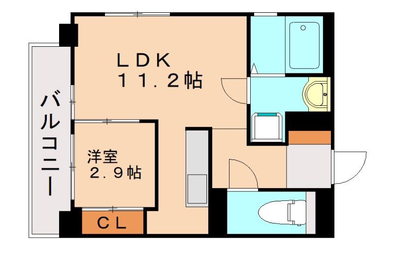アベニュー黒崎(1LDK/2階)の間取り写真
