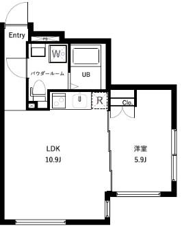 オーキッドレジデンス代々木イースト(1LDK/2階)の間取り写真