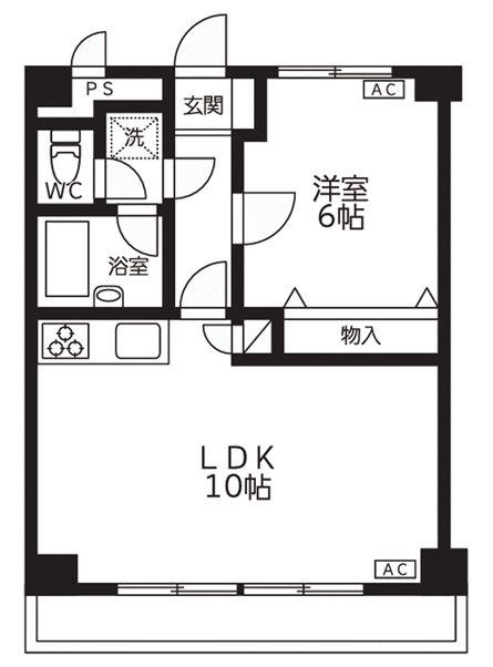ルミエール馬込(1LDK/1階)の間取り写真