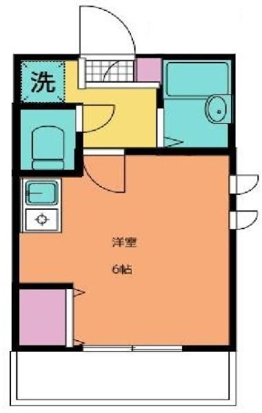 プランドール(ワンルーム/1階)の間取り写真
