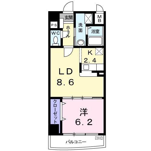 ラ・ポール日出(1LDK/3階)の間取り写真