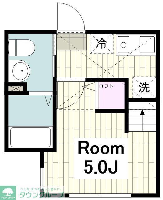 カンパーナ鶴間(1K/2階)の間取り写真