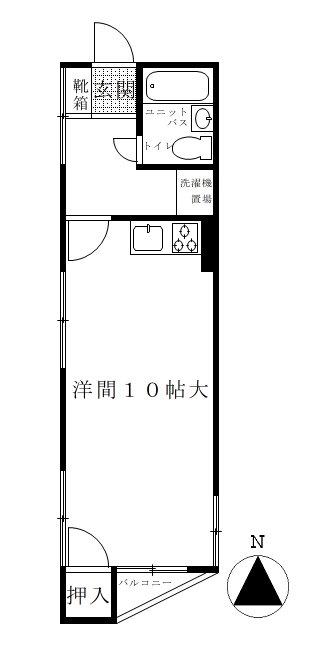 ミダ六マンション(ワンルーム/3階)の間取り写真