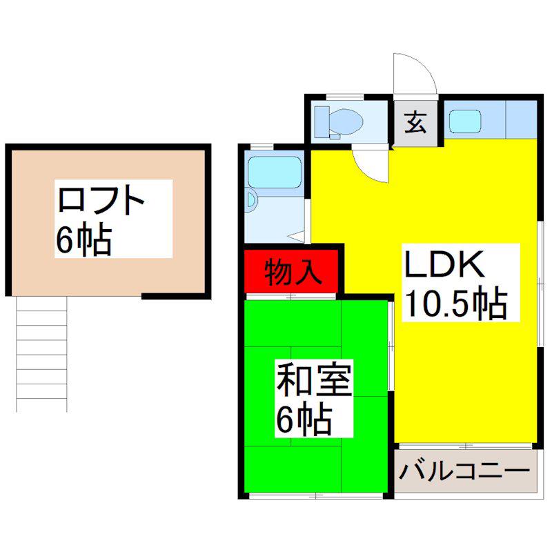 ヤマトハイツIII(1LDK/1階)の間取り写真