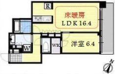 クロスエアタワー(1LDK/33階)の間取り写真