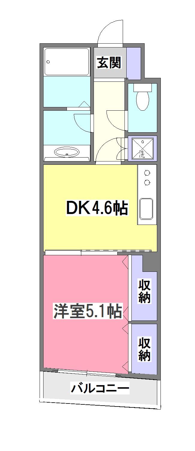 K-BLOOM(1DK/2階)の間取り写真