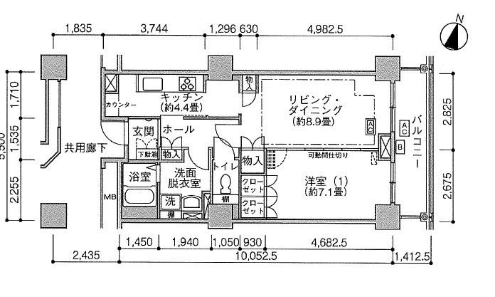 Jタワー西大井(1LDK/15階)の間取り写真