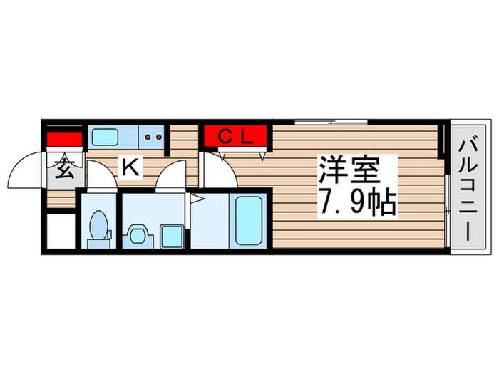 ルミナス(1K/1階)の間取り写真